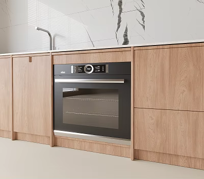 Modern Built in Oven A Key Kitchen Appliance With Wooden Cabinets 3d model
