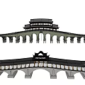 Chinese Bridge Covered Bridge 3d model