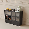 French Low Sideboard Food Cabinet Cupboard 3d model