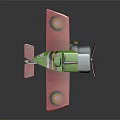 Handmade Toy Airplane With Green Body Red Wings And Rotating Propeller Craft Design