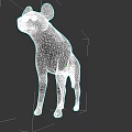 Spotted Hyena Standing On Gray Background With Realistic Fur Details