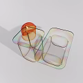 Modern Transparent Side Table With Iridescent Acrylic And Minimalist Geometric Design