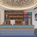 Modern Dining Area With Round Tables White Brown Chairs Glass Partitions And Decorative Ceiling