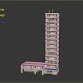 Modern High Rise Office Building With Multiple Floors And Low Rise Base