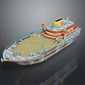 Luxury Cruise Ship With Spacious Deck Swimming Pool And Sun Loungers