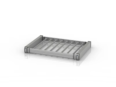 Sleek Stainless Steel Grid Tray With Rectangular Shape And Modern Reflective Surface 3d model