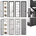 Modern Swing Door Designs With Glass Panels And Metal Frames For Home Interior