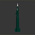 Green Rocket Weapon With White Tip And J-20 Military Marking Design