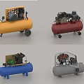 Industrial Mobile Air Compressors In Yellow Red Blue Gray Colors For Workshop Use