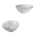 Decorative Ornament Set Two White Bowl Shaped Pieces For Home Decoration