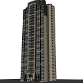 Modern High Rise Building Structure With Glass Exterior And Multiple Floors