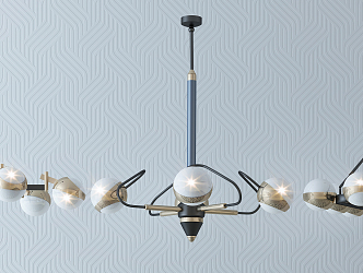 Post-modern chandelier stylish simple metal crystal chandelier combination 3d model