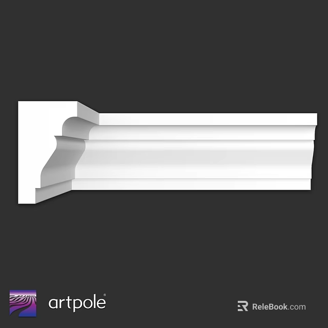 White Decorative Architectural Component With Layered Curved Edges For Interior Design 3d model 
