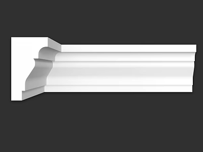 White Decorative Architectural Component With Layered Curved Edges For Interior Design 3d model