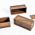 Vintage Wooden Storage Boxes with Open and Closed Lids and Natural Texture
