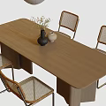 Quiet wind table and chair combination 3d model