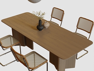 Quiet wind table and chair combination 3d model