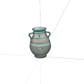 Elegant Blue and White Ceramic Vessel with Intricate Patterns and Dual Handles Classical Design