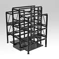 Industrial Equipment Black Metal Frame Structure with Multi Layer Heavy Duty Support Design