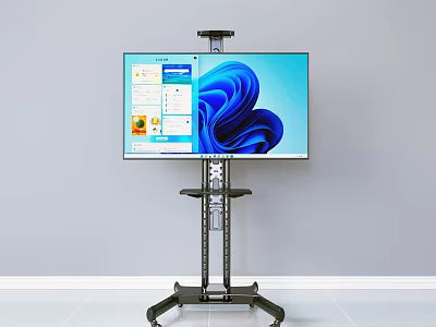 Modern TV on Adjustable Mobile Stand with High Definition Display Screen Interface 3d model