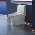 Modern White Toilet in Bathroom Interior With Sleek Surface Dark Wall Tile Floor And Lighting