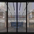 Spacious Government Service Hall Interior Featuring Columns Service Windows And Bright Lighting