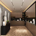 JRT Painted Wooden Door Showroom Featuring White Columns And Black Reception Desk