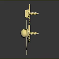 Golden Metal Component With Symmetrical Design Central Circular Protrusion And Screws