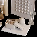 Decorative Ornament Set With Vase Mirror Tray Candle Holder Sphere Decor And Box