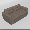 Modern Brown Leather Two-Seater Sofa With Sleek Design And Comfortable Seats 3d model