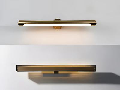 Modern Sleek Metal Wall Lamp Design With Gold Black Fixture And Soft Lighting 3d model