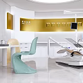 Dental Clinic Treatment Room With Modern Medical Equipment And White Gold Decor
