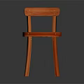 Orange Modern Leisure Chair With Mesh Seat Backrest And Slim Wooden Legs