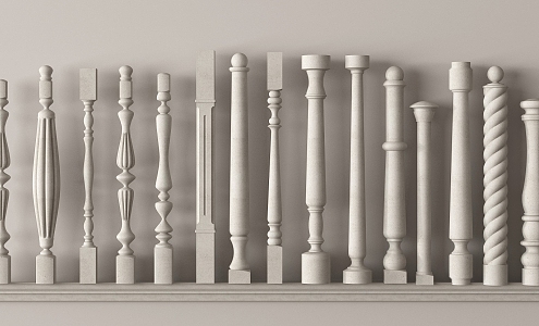 Jane's vase railing stair guardrail vase column handrail 3d model