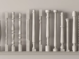 Jane's vase railing stair guardrail vase column handrail 3d model