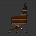 Classic Vintage Office Chair With Wooden Frame Green Tufted Upholstery And Caster Wheels