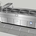 Stainless Steel Medical Equipment Workstation With Multiple Compartments Faucets And Control Panel