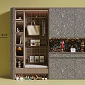 Modern Shoe Cabinet Interior Design With Hanging Bag Shoe Storage And Decorative Items