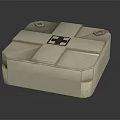 Beige Square Storage Box With Cross Pattern And Metal Clasps For Daily Use 3d model