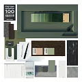 Interior Design Material Samples With Color Swatches Wood Textures Stone And Sketches