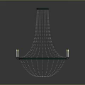 Elegant Crystal Chandelier With Hanging Crystal Beads And Metallic Frame Reflective Base
