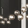 Modern Glass Chandelier Design With Multiple Spherical Hanging Light Balls 3d model