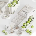 Modern Decorative Ornaments Set With Ceramic Vases Marble Trays And Sculptures For Home Decor