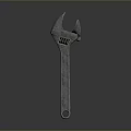 Old Textured Metal Wrench 3D Model On Gradient Gray Background 3d model
