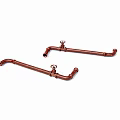Copper Pipes With Curved Structure And Valves Isolated On White Background