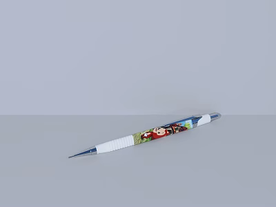 Colorful Decorative Pen With Cartoon Character Design And Smooth Metal Tip 3d model