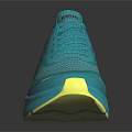 Lightweight Turquoise Running Shoes With Textured Upper And White Yellow Sole Sporty Design