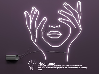 Neon lighting advertising lights 3d model