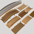 Various Wooden Landscape Bridge Designs With Arch And Flat Decks And Railings