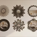 Decorative Mirrors in Various Styles with Intricate Patterns for Home Decor 3d model